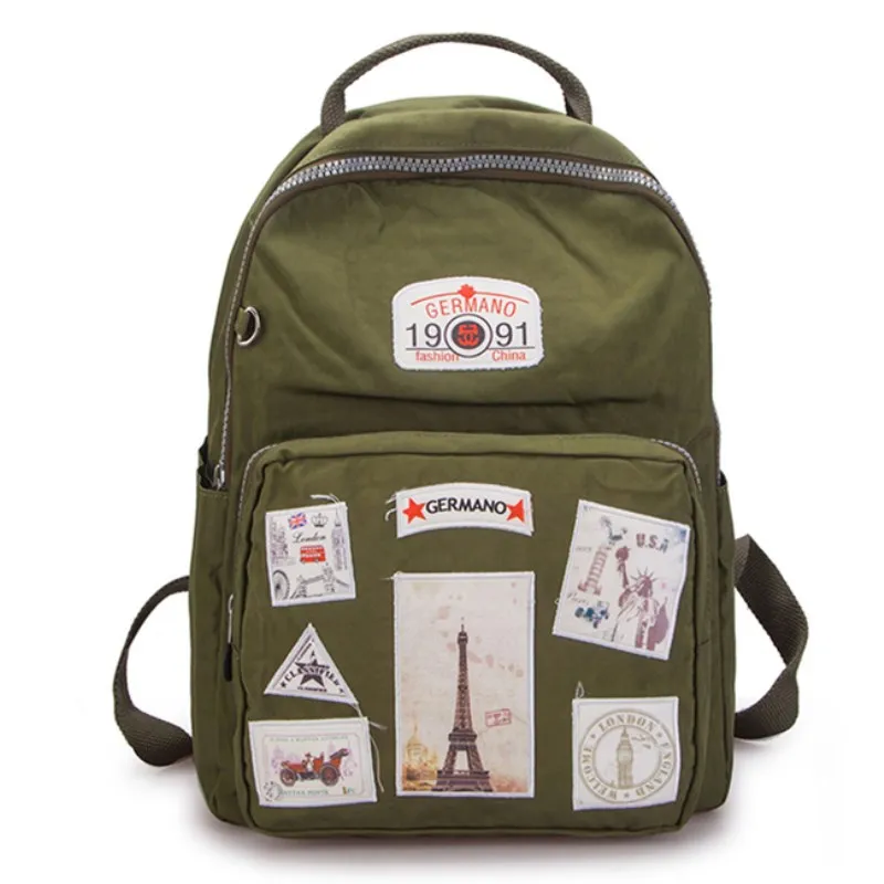

Backpack Pyramid Print Female New Canvas Leisure Trend Student Bag Big Backpack Travel Bag 33