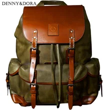 Bolsa de viagem Grande Capacidade Bolsa De Couro Retro Simples Luxo Estilo Militar Dos Homens Mochila De Couro De Vaca