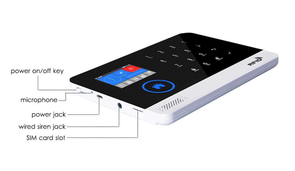 3g GSM gprs wifi домашняя сигнализация меню операционное приложение Многоязычное дистанционное управление RFID карта беспроводная поддержка 3g SIM