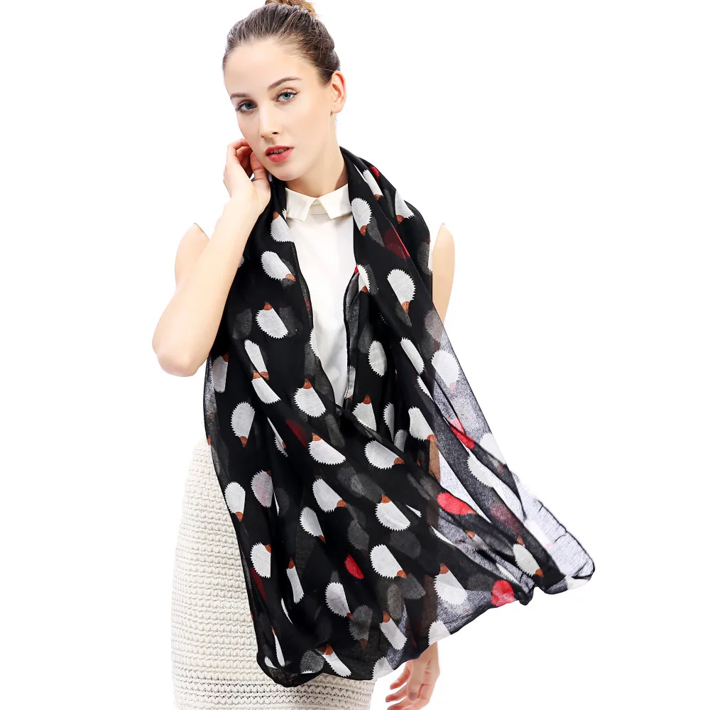 

Hedgehog Animal Print Animal Infinity Loop Scarf Women's Accessories
