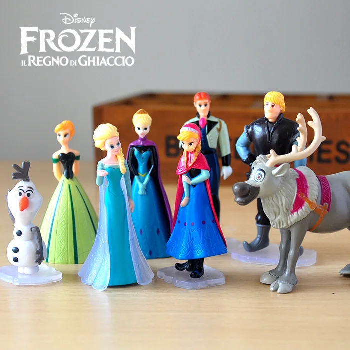

Disney Frozen 8pcs/Lot 5-9cm Anna Elsa Princess Olaf Sven Kristoff Action Figure PVC Model Dolls Toys Birthday Gift