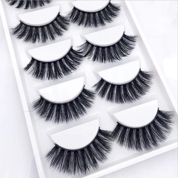 

HBZGTLAD 5 pairs Real Mink Fake eyelashes 3D Natural False Eyelashes Mink Lashes Soft Eyelash Extension Makeup Kit Cilios U