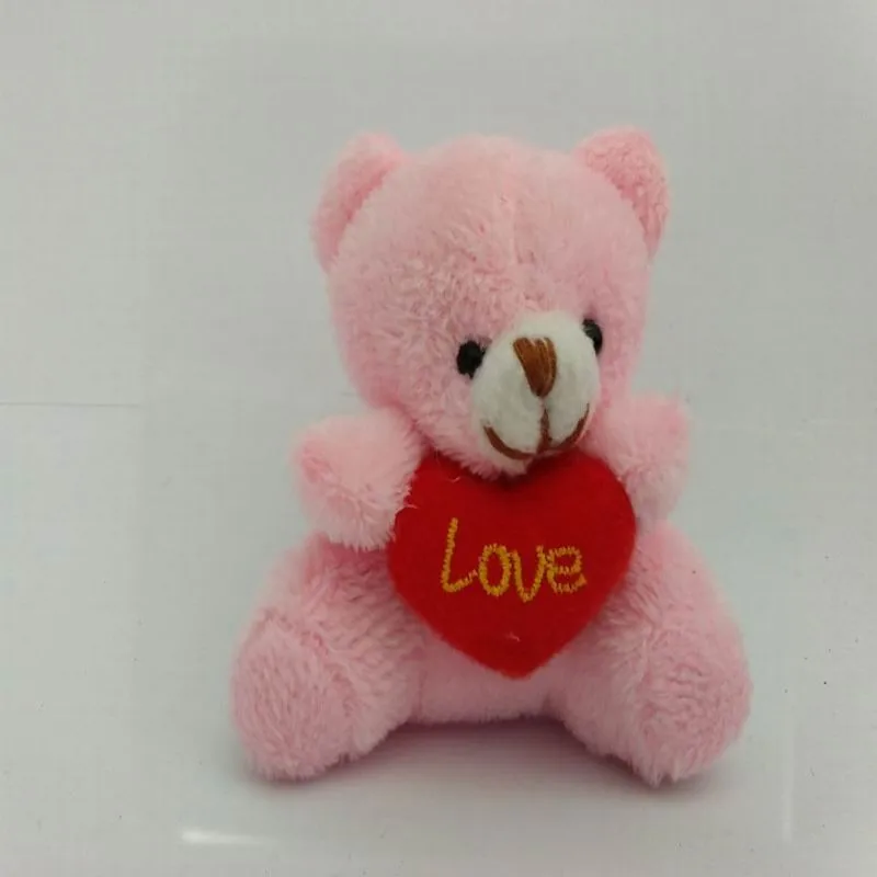 5.5cm plush teddy bear with love heart 5color 4