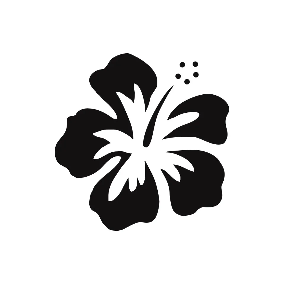 Cunymagos Hawaiian Hibiscus Flower Vinyl Stickers Car Styling Decal Fashion Creative Car Window Auto Motorcycle Sticker 1313cm (3)