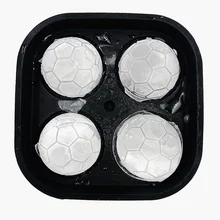 Новинка, инструменты для мороженого, 3D, четыре отверстия, футбол, силиконовая шайба для хоккея, форма с крышкой, распределительная воронка, Силиконовый Лоток Для Льда