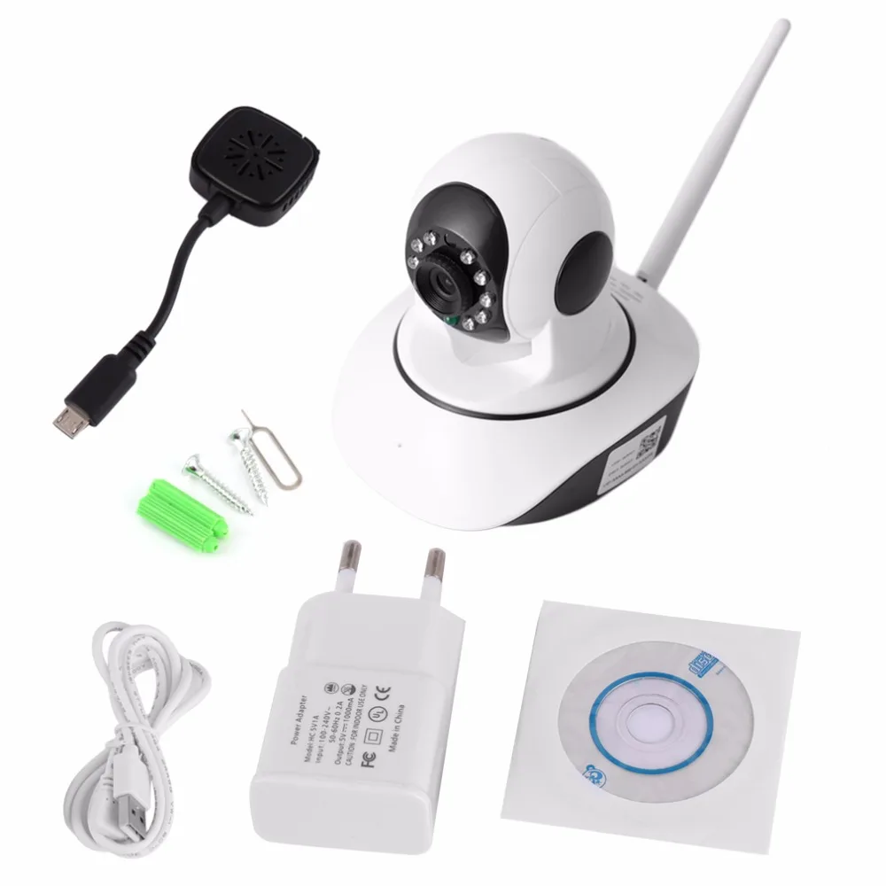 

Wireless Smart 720P HD IP Camera WiFi Dome IR Cut Night Security Monitor Audio Record WIFI Temperature Humidity Sensors HR06