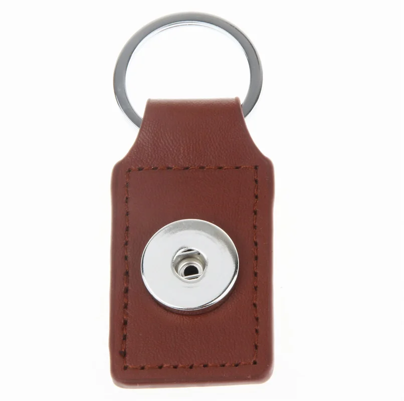 8 colors Black Brown Snap button Keychain PU Leather Keyring fit DIY 18MM Buttons key chains Gift rings Jewelry | Украшения и