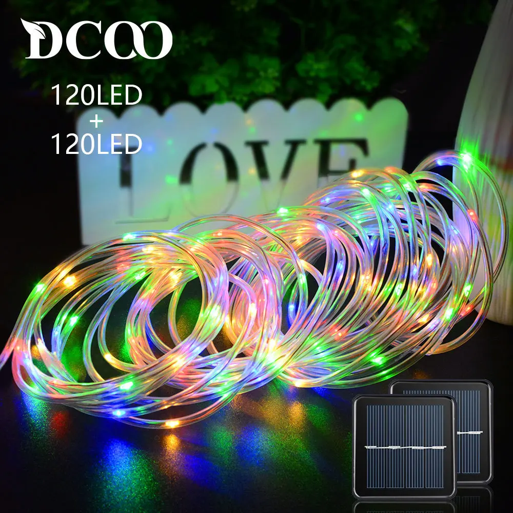 

Solar Powered Rope lights 120 LEDs Holiday Lighting Outdoor Lighting Rope Light Waterproof Garden Party Decoration 2 Pieces