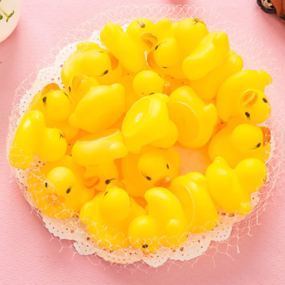 100 قطعة/الوحدة صار بطة من المطاط Duckie حمام اللعب استحمام الطفل ألعاب مياه للطفل الأطفال عيد ميلاد الحسنات هدية شحن مجاني