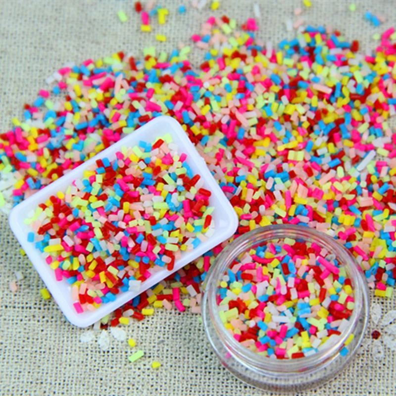 

100g DIY Polymer Clay Fake Candy Sweets Sugar Sprinkle Decorations for Fake Cake Dessert Simulation Food Dollhouse