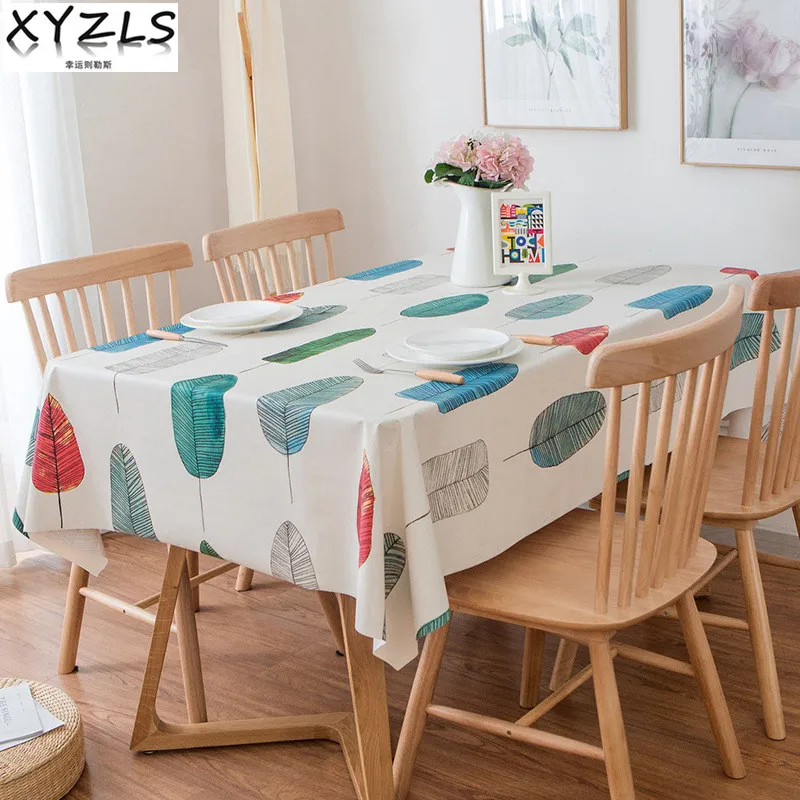 XYZLS Brand New American Style Feather Table Cloth Non Wash PVC