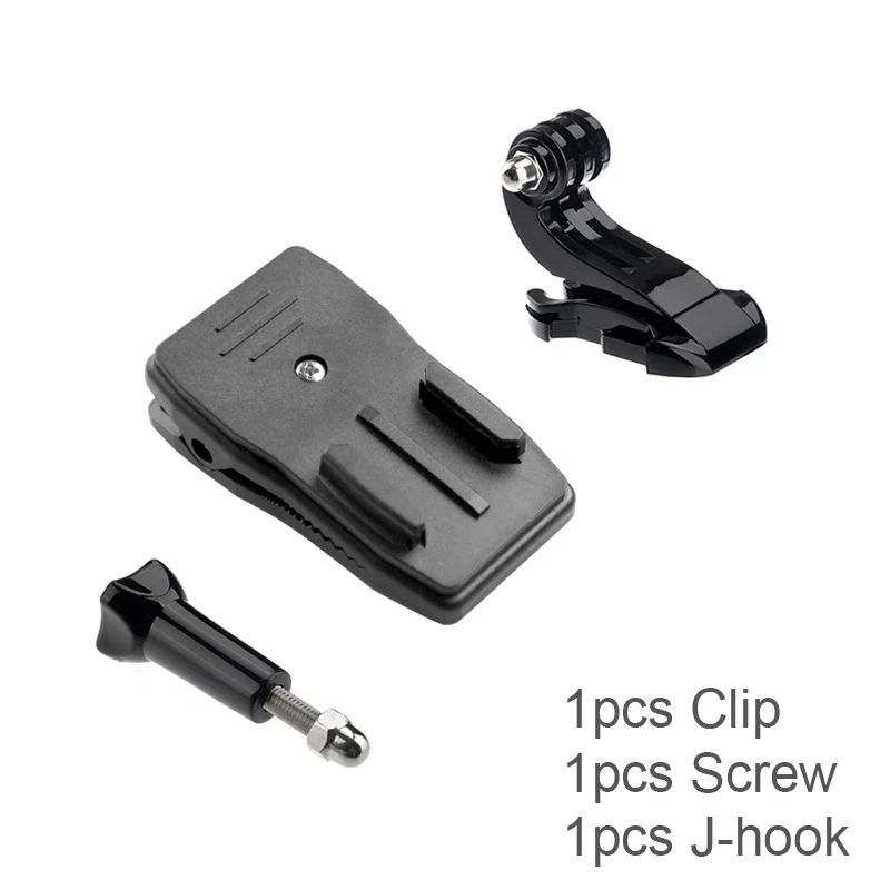 360 градусов вращения зажим рюкзак шляпа зажим с J крюк крепление для GoPro Hero 7 6 5 4 для Sjcam Sj6 для Xiaoyi 4K экшн-камеры - Цвет: Bundle C