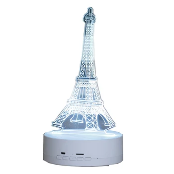 

ABDO 900 3D new idea table lamp Eiffel tower bluetooth speaker LED wireless speaker