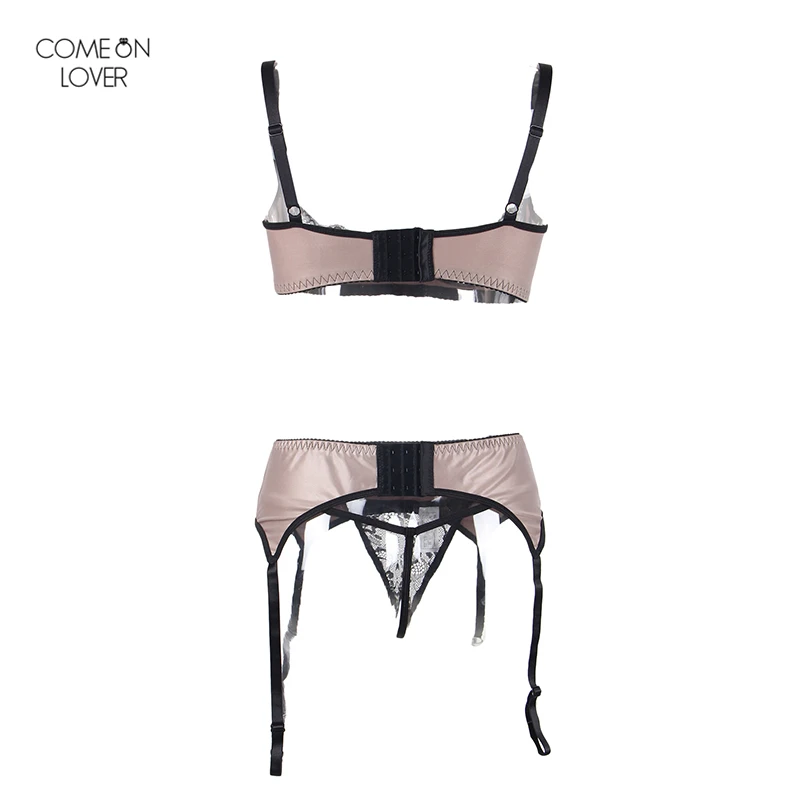Comeonlover Plus Size Faux Leather Open Cup Bra Set Open Crotch Lingerie Underwear with Garter Belt RT80313 Lace Lingerie Set Comeonlover Plus Size Faux Leather Open Cup Bra Set Open Crotch Lingerie Underwear with Garter Belt RT80313 Lace Lingerie Set