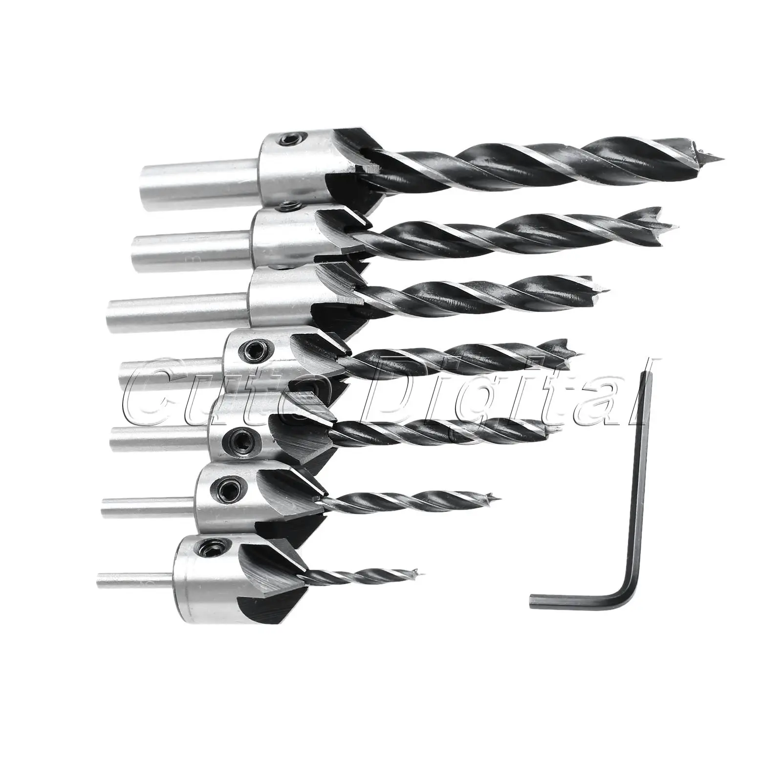 1PC HSS 5 Flute Countersink Drill Bit Set Woodworking Reamer Chamfer Tools Drill Accessory Carbon Steel Wood Drill Bits 3mm-10mm