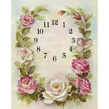 

New Flower Pattern Wall Clock Diamond Painting Full Square & Round 3d Diamond Embroidery Flower Crystal 5D Mosaic Art Wall Clock