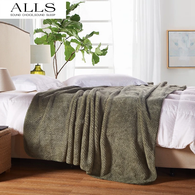 Japanese style blanket on bed/sofa brown/ArmyGreen bed cover/blankets