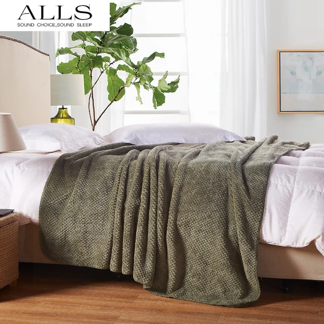 Japanese style blanket on bed/sofa brown/ArmyGreen bed cover/blankets