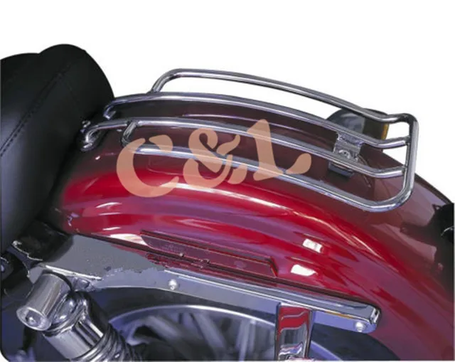 Motorcycle Black Rear Plated Luggage Rack Solo Seat For Harley Davidson