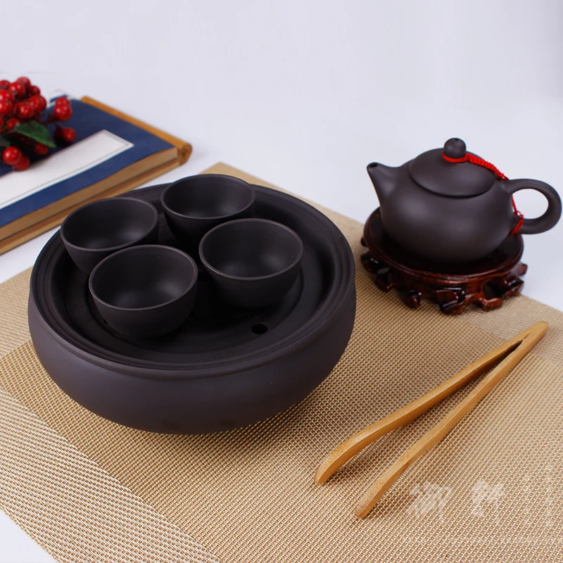 Chinese 5-pieces sets yixing tea set the portable travel package travel kungfu tea set(1 teapot+3tea cups+tea tray)