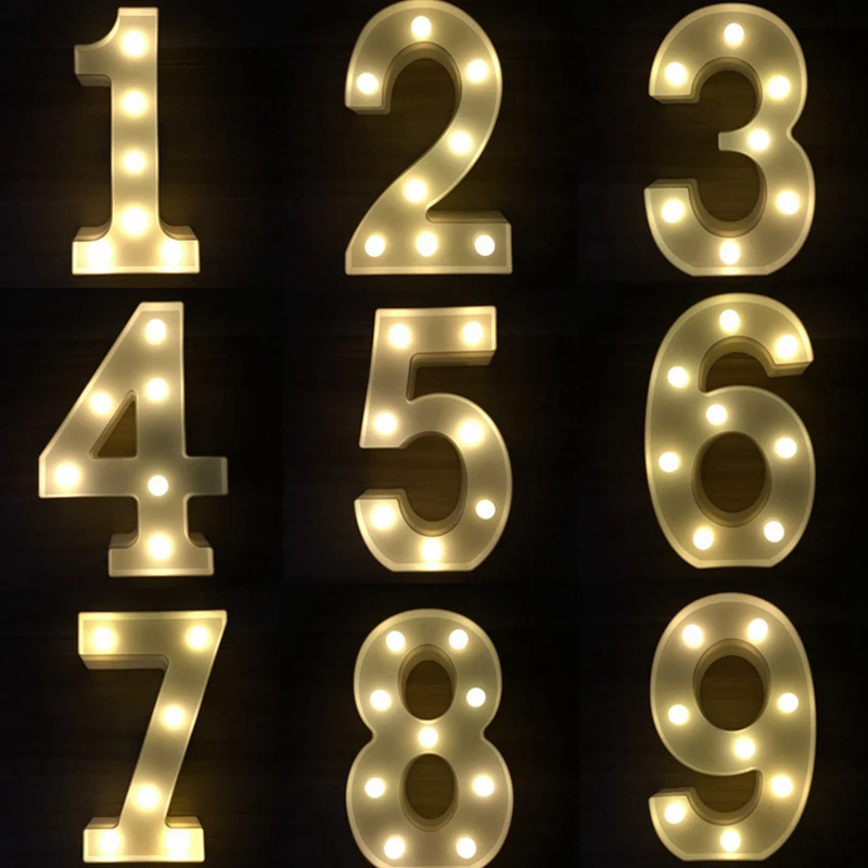 Chicinlife 1 шт., 0-9 цифр, светодиодный светильник на день рождения, стоячий ночник, лампа для юбилея, дня рождения, вечеринки, висячие украшения для детского душа