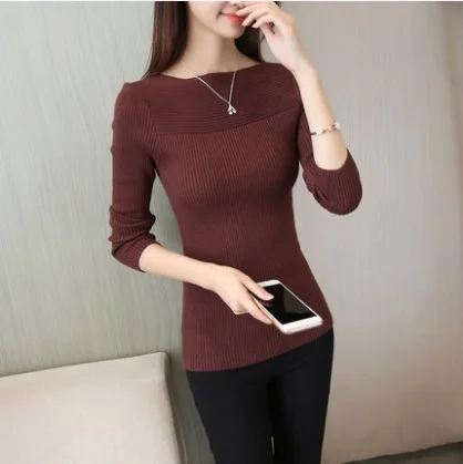 

2019 Fashion Female White Sweater Women Knitted sweaters And Pullovers Long Sleeve Pull Femme winter Girls Oversized Pullover