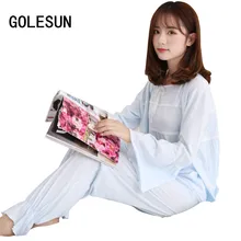 Новое поступление, Осенний женский белый пижамный комплект из чистого хлопка с бантом, Женская милая Пижама принцессы, Ночная одежда Vestidos 8881