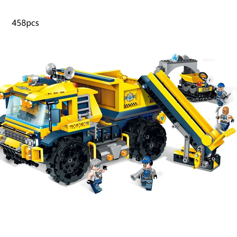 458pcs Engineering vehicle figure*4 legoed tech Building Blocks Compatible with legoings Duplo toys for children 