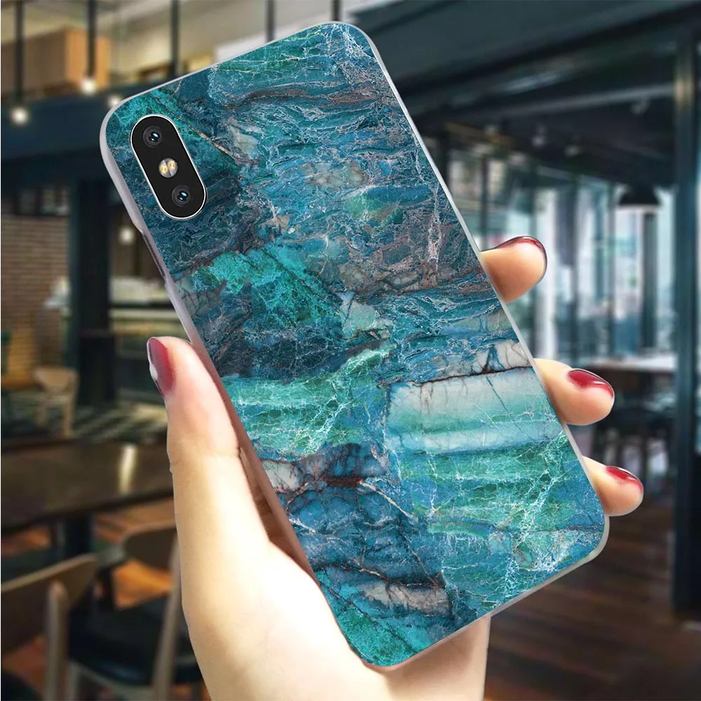 Plastic Phone Cover for iPhone 7 Pure Marble Case for iPhone 5S Cases X 8 Plus 6 6S 5 Xs Max XR SE
