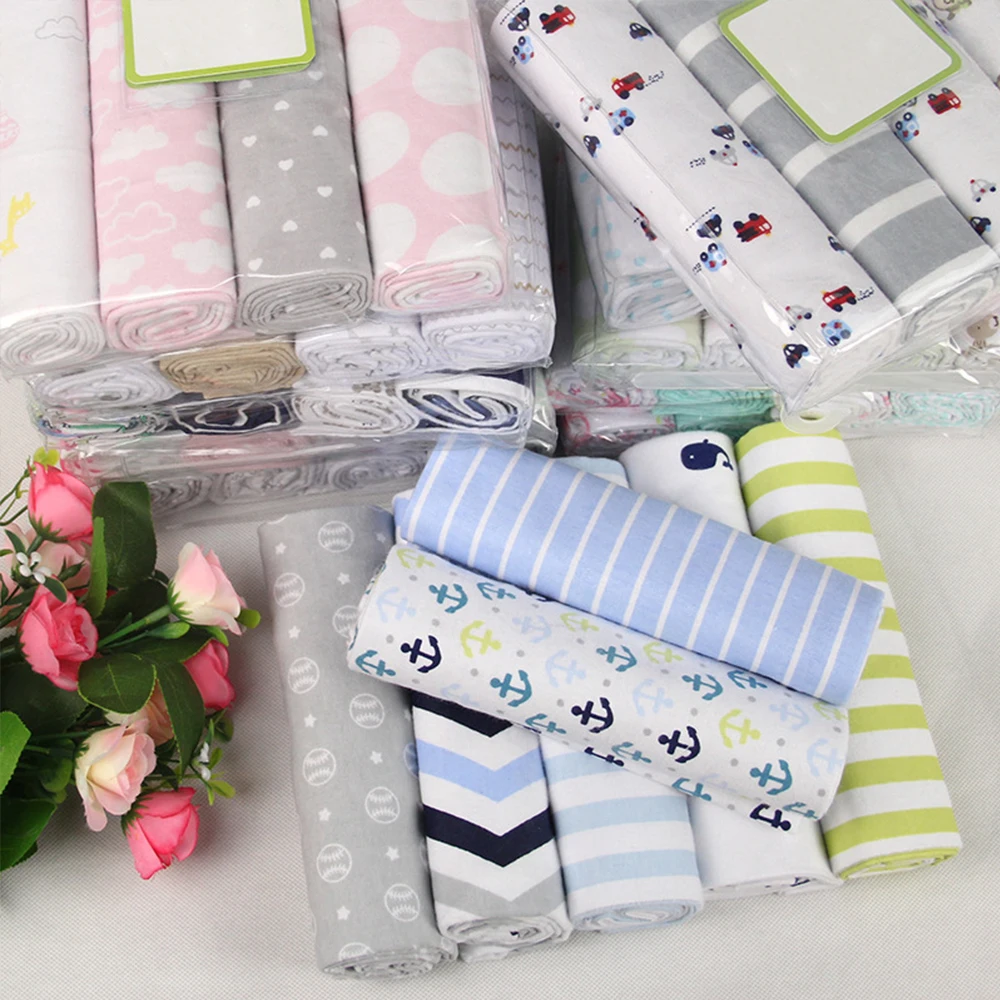 

4Pcs/Lot Baby Blankets Newborn Muslin Diapers Photography Kids Muslin Swaddle Wrap 100% Cotton Baby Swaddle Blanket For Newborns