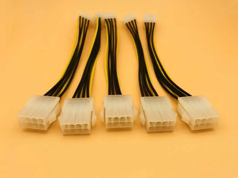 5PCS Top Quality 20cm 8Pin Male to 8Pin Female PC CPU Power Supply Extension Cable Cord Connector Adapter for BTC Miner Mining