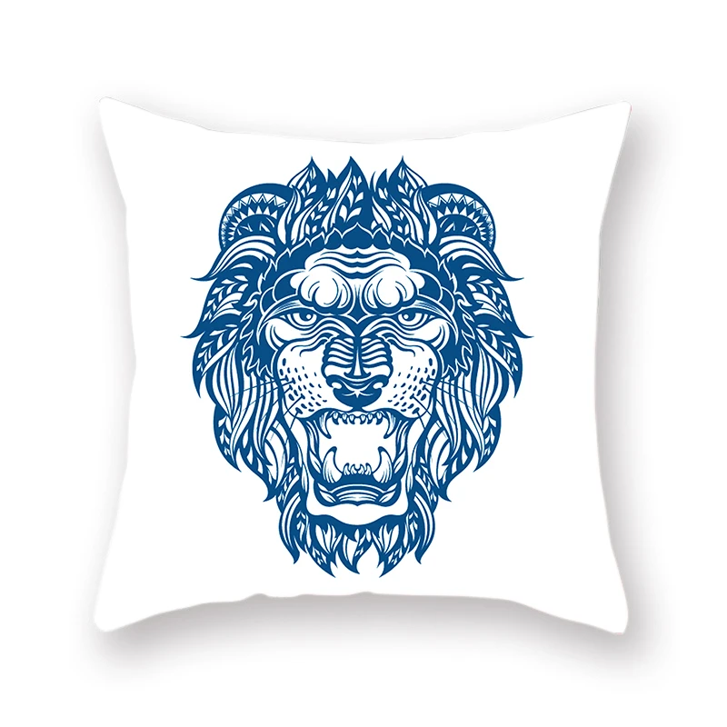 Greek Mythology Constellation Print Cushion Cover Pisces White Sheep Taurus Pattern Simple Square Still Pillowcase Decoration