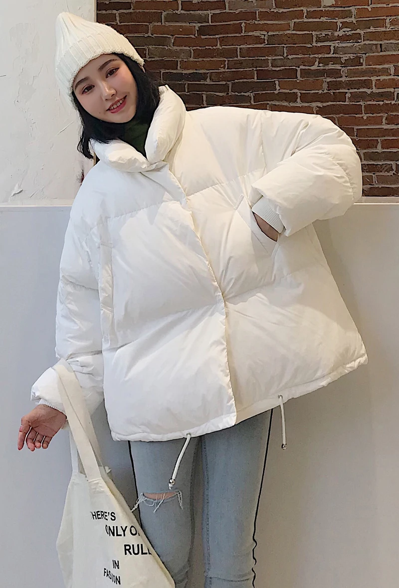 Новое поступление, зимняя женская куртка, корейский стиль, воротник-стойка, пуговицы, Женское пальто, короткая парка, модная