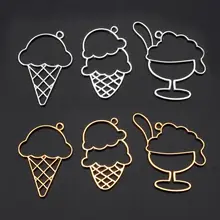 30Pcs Assorted Ice Cream Cones Metal Frame Jewelry UV Resin Charm Bezel Setting 30Pcs Assorted Ice Cream Cones Metal Frame Jewelry UV Resin Charm Bezel Setting