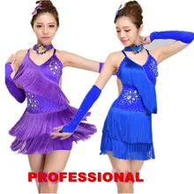 handsel accessories girl Tuxedo Latin dance costumes customize woman tassel sequined Rumba Samba tango dance competition dress