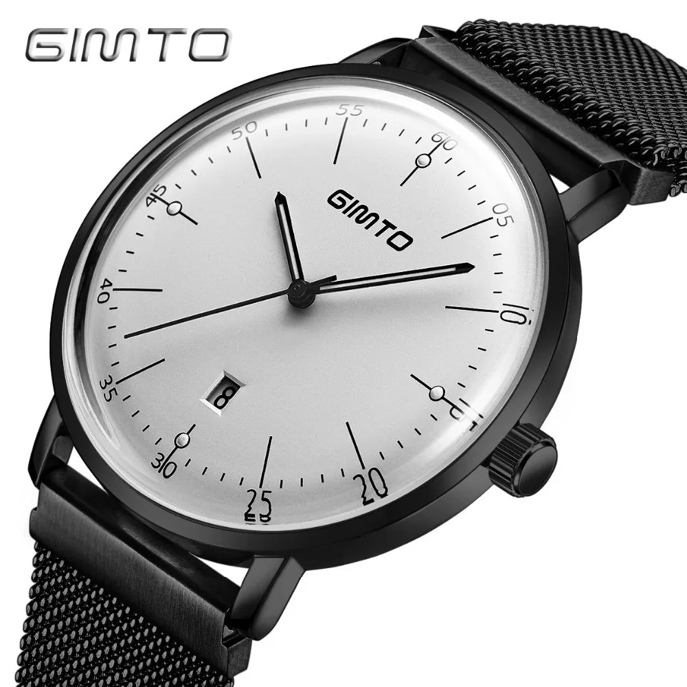 

GIMTO Top Brand Luxury Men Watch luminous Steel Quartz Business Wristwatch Waterproof Clock Military Male Watches Relogio Montre