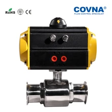 DN32 1,2 ''1-1/4 Пневматический санитарный Нержавеющая сталь Tri зажим, трубчатый клапан двойного действия