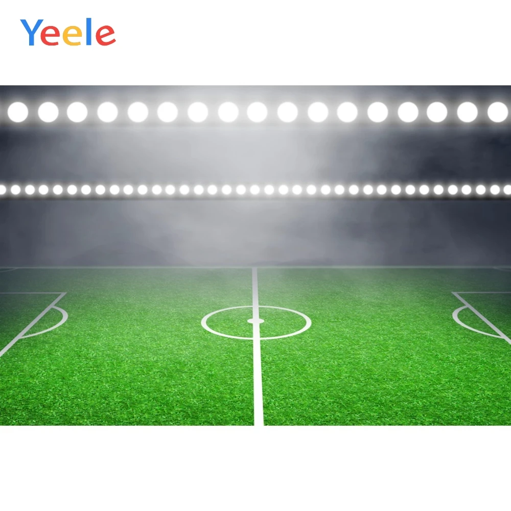

Yeele Light Line Football Field Green Grassland Baby Photography Backgrounds Customized Photographic Backdrops for Photo Studio