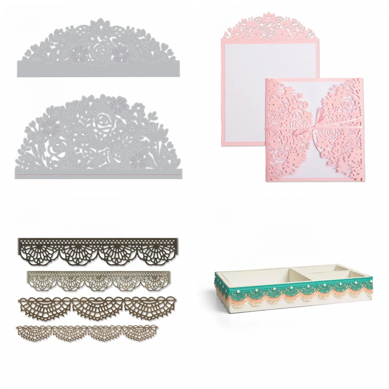 

Lace Frame Edges Metal Cutting Dies Stencils For DIY Scrapbooking Album Photo Paper Cards Decorative Crafts New 2019 Embossing