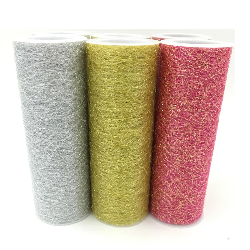 

Glitter Sequin Mess Tulle Roll 5 Yards 15cm Spool Tutu Wedding Decoration Organza Laser Crafts Birthday Party Supplies