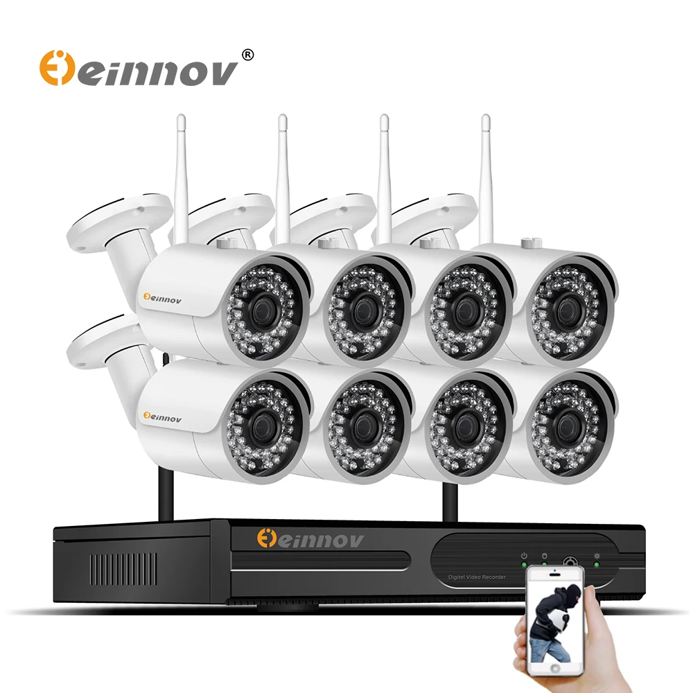 Einnov 1080 P 2MP беспроводной безопасности CCTV IP камера Wi-Fi системы NVR Wi-Fi Запись видео дома наружного наблюдения 4CH 6CH комплект