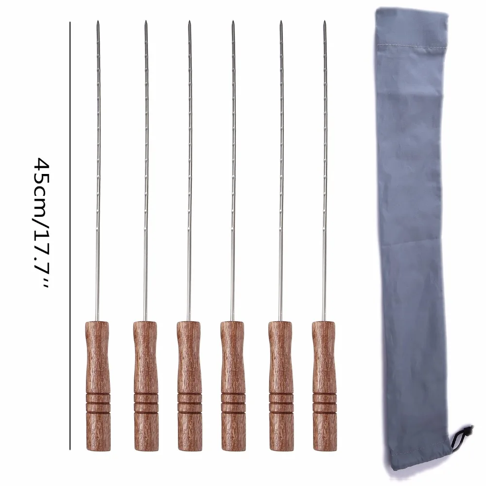 wood hanlde bbq skewers