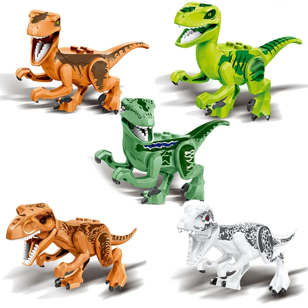 9pcs/set Legoings Jurassic Dinosaurs Bricks Building Blocks Set Kids Toys World Park Dinosaur  Guguetes Compatible Legoing