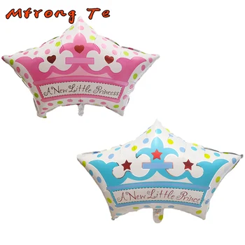 

50pcs 65x45cm Blue Pink Crown Mylar Foil Balloons Wedding Baby Shower 1st Girls Boys Prince Princess Birthday Party Decorations