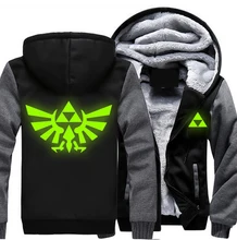 USA size Men Women The Legend of Zelda luminous Jacket Sweatshirts Thicken Hoodie Coat Clothing Casual
