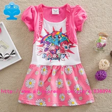 Flags 5pcs/lot 2016 New baby girls my little pony Fashion princess summer dress Legging casual Short-sleeve kids clothes Q9108#