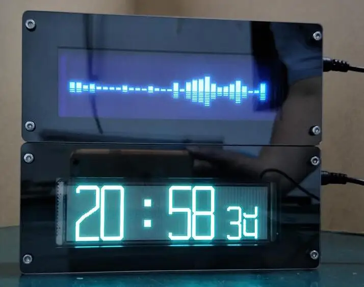 VFD FFT музыкальный спектр VFD часы уровень аудио индикатор ритм светодиодный экран VU метр O светодиодный+ пульт дистанционного управления для автомобиля mp3 усилитель
