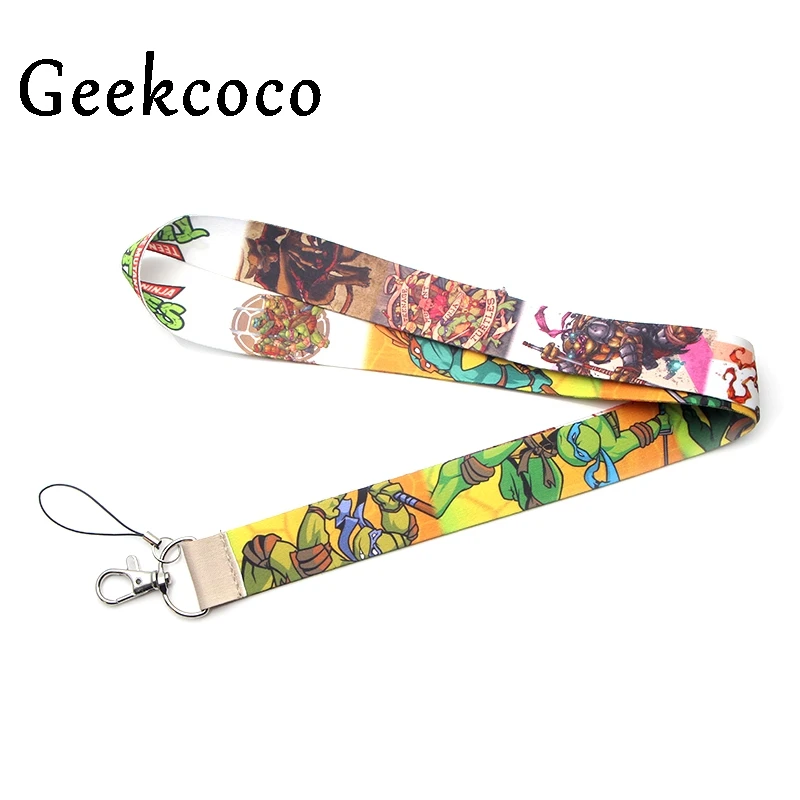 

Ninja turtle cartoon keychains Accessories Safety Breakaway Mobile Phone USB ID Badge Holder Keys Straps Tag Neck lanyard J0228