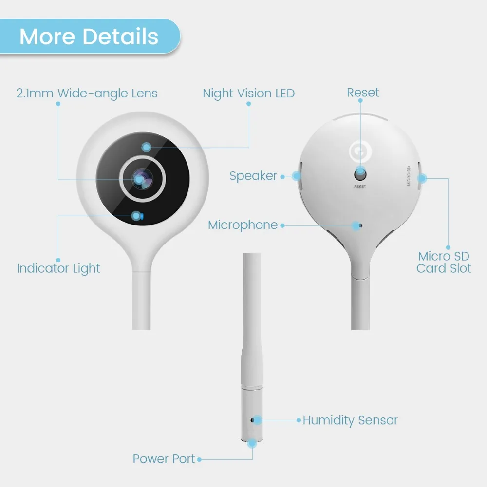 Digoo 2,1 мм DG-QB0 720P беспроводная wifi умная домашняя ip-камера монитор для малышей уход за детьми удобный Три цвета Мини Гибкий