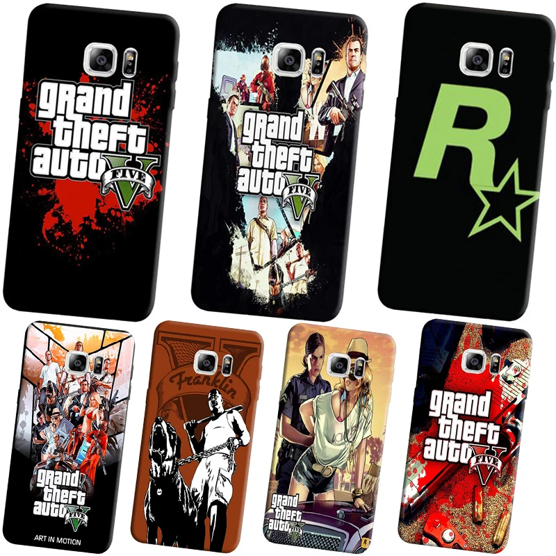 Rockstar gta 5 Grand Theft Авто жесткий черный чехол для телефона samsung Galaxy 8 9 plus 6 7 edge 4